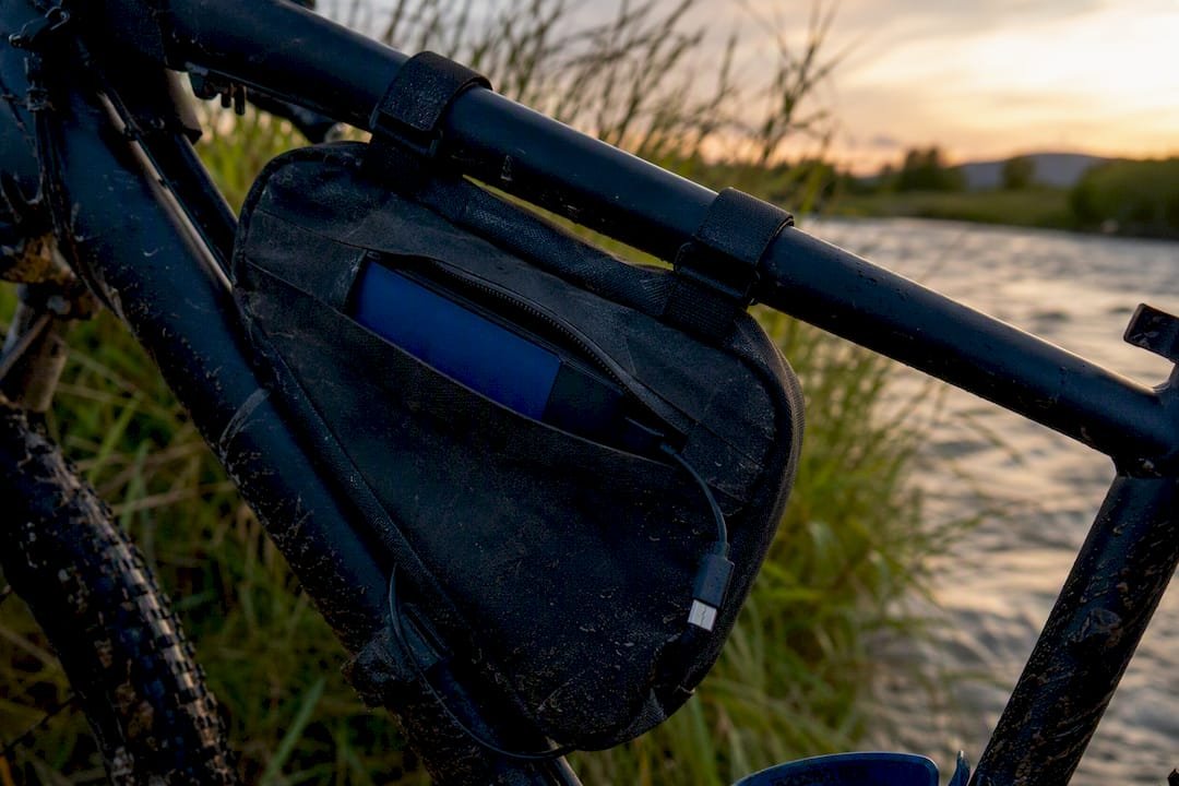 Waterproof power bank in bike stem holster bag