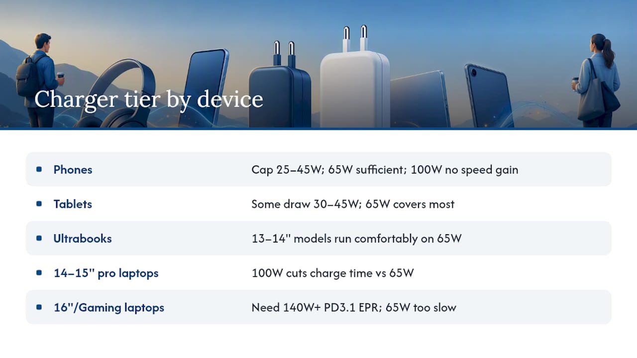 Which Charger Tier Fits Your Devices? — overview diagram