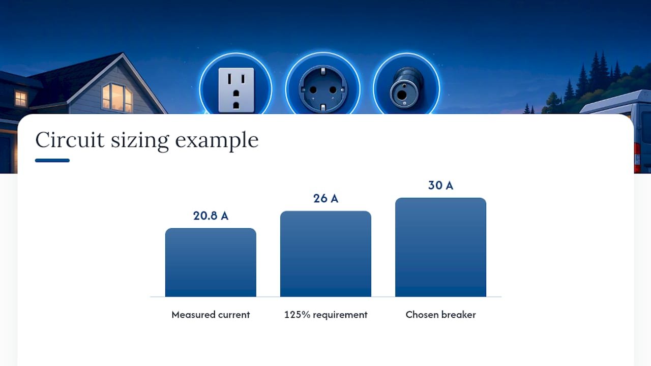 Continuous load breaker sizing calculation