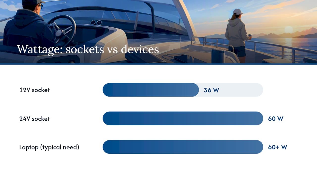 USB-C wattage comparison for boat systems