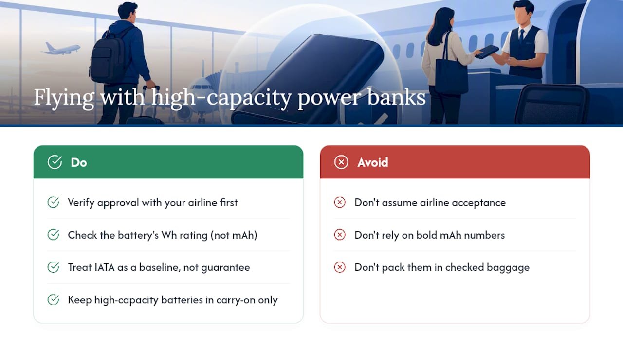 An Editor's Take on Flying With High-Capacity Power Banks — overview diagram