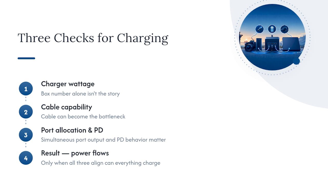 Three factors limiting charging performance