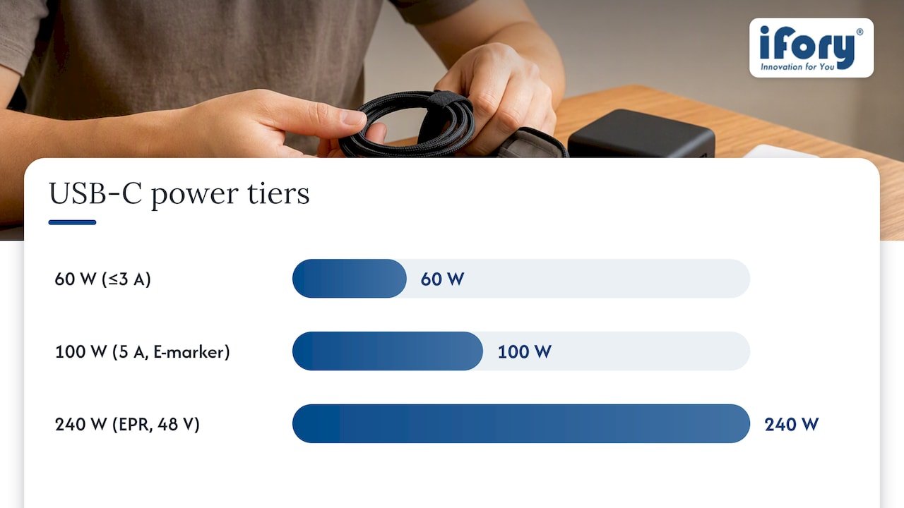 Comparison of USB-C cable power ratings