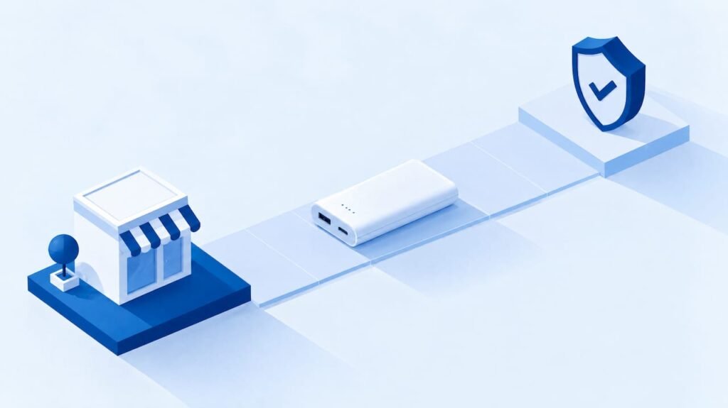 Geometric illustration of seller-led warranty coverage